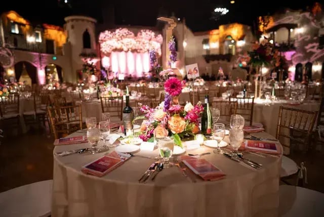 Corporate Event Tablesetting with Florals in Indianapolis