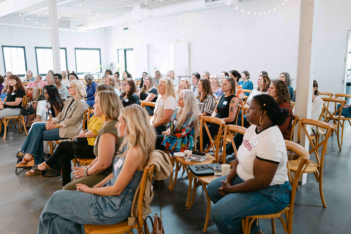 Workshop attendees learning from Mic Drop